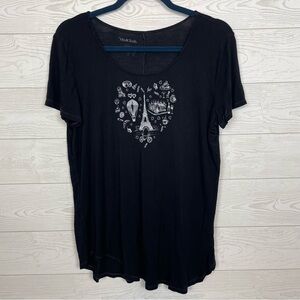 ModCloth Black Paris Graphic T-Shirt Size Large